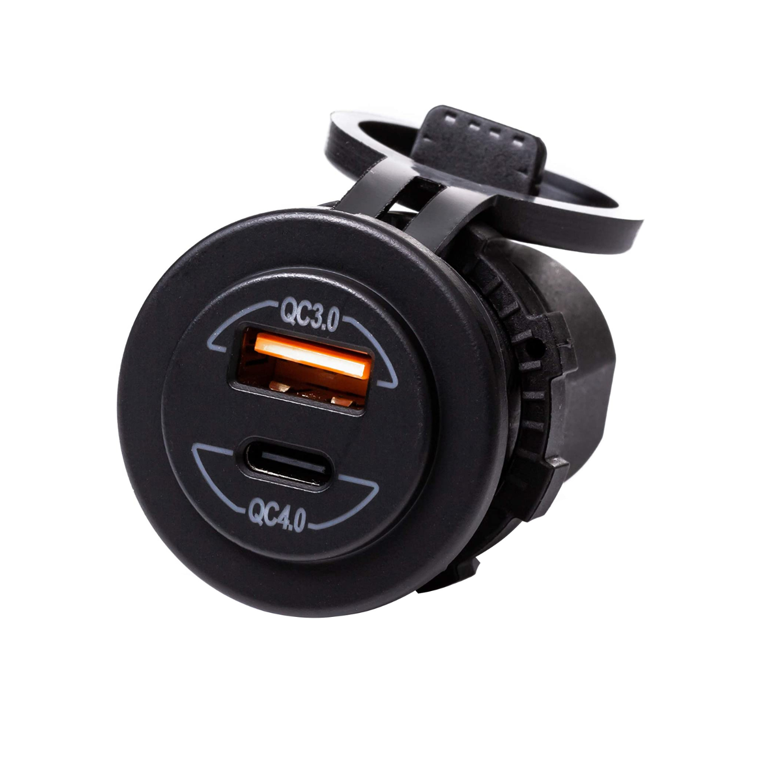 Tomada Usb-C Redonda Barcos Carros Motorhomes 12/24V p/ 5V -
