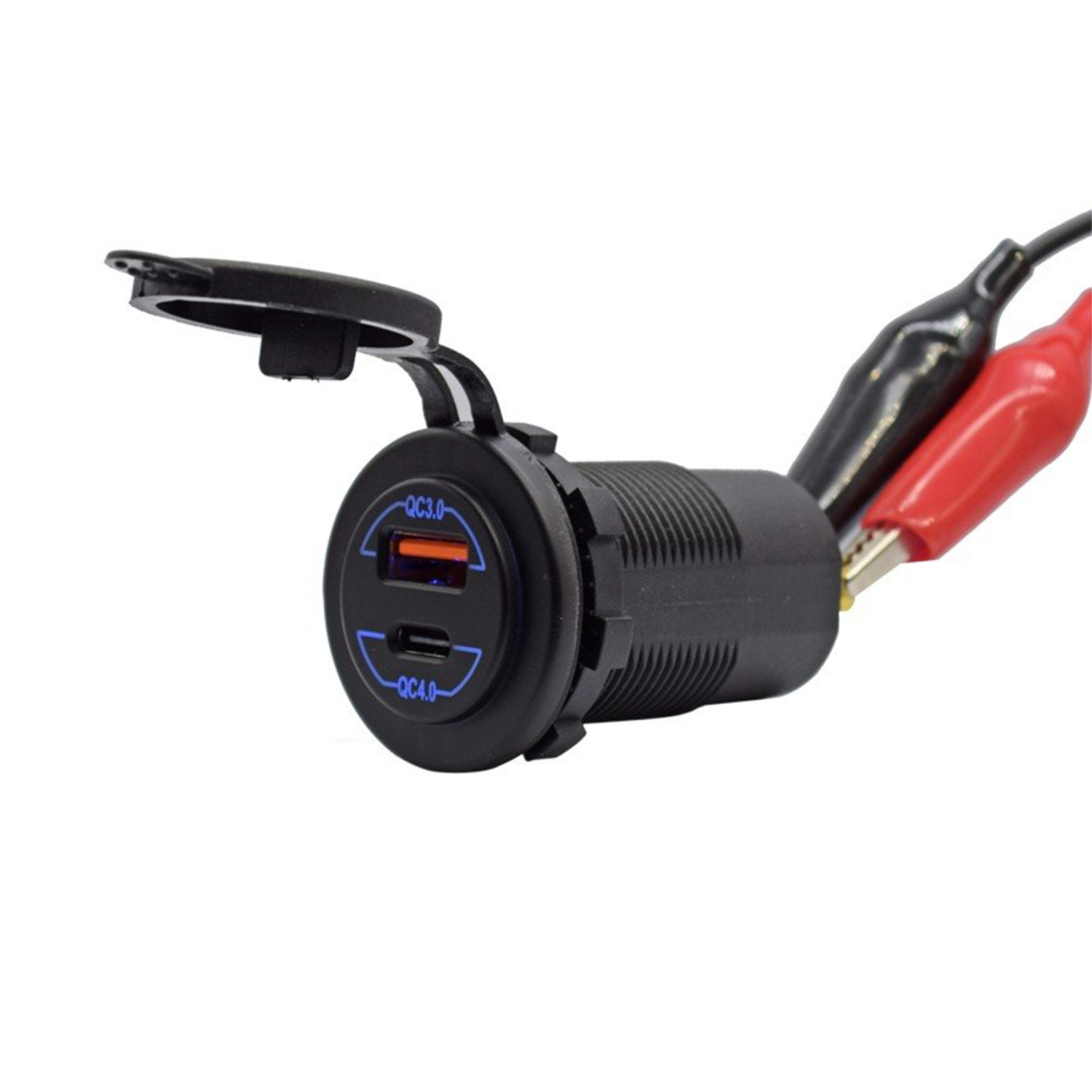 Tomada Usb-C Redonda Barcos Carros Motorhomes 12/24V p/ 5V -