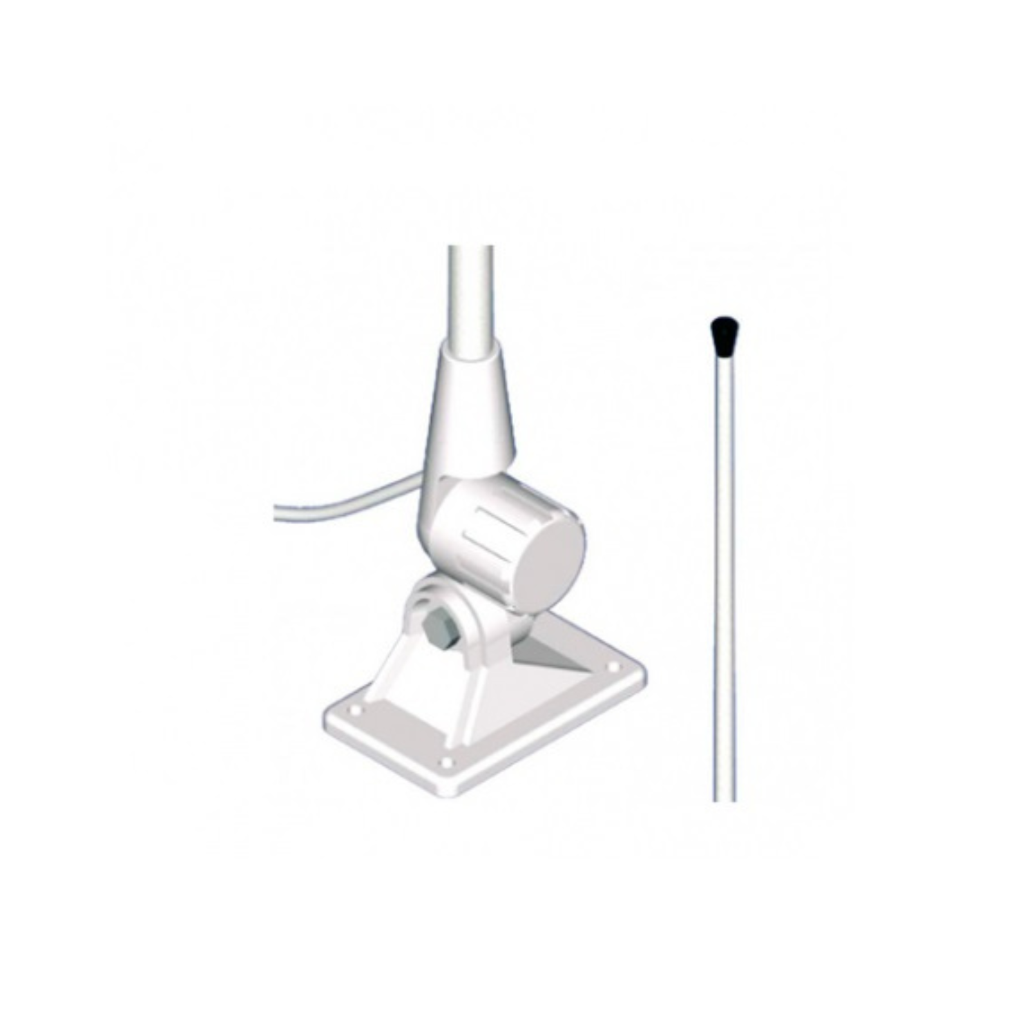Antena Vhf Marítima 2,2m Fibra De Vidro C/ Base Nylon Branca Banten